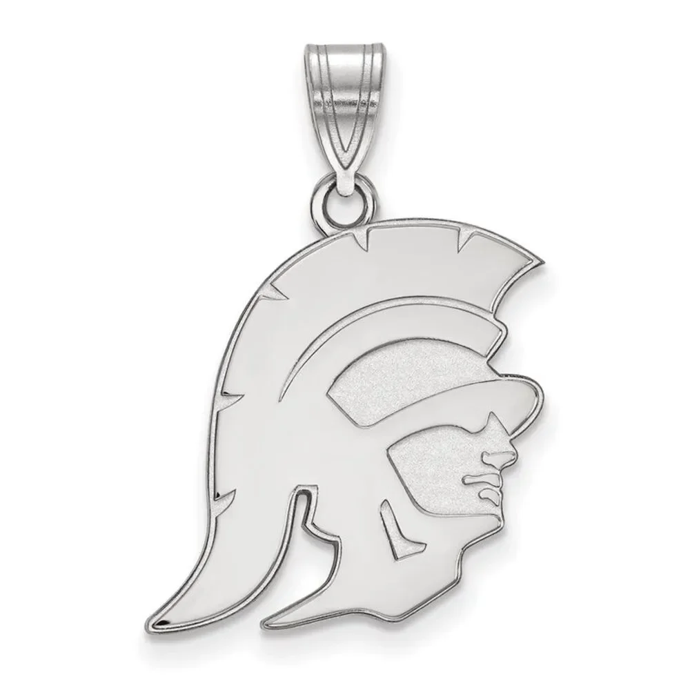 14K White Gold University of Southern California Large Trojan Pendant